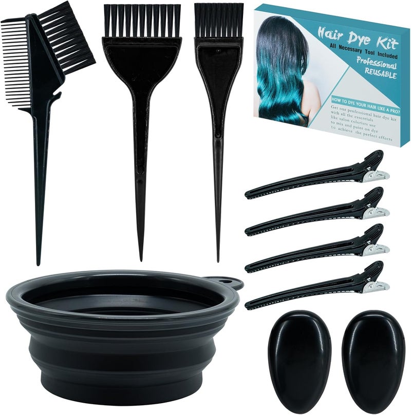 Xarchy 10 Pc Hair Bleach Kit - Hair Coloring Products With Dye Brush, Color Bowl, Earmuffs, Clip for Salon Bleaching & Highlighting - Image 1